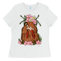 White chicken Ladies Tee - MaliasSmallBusiness