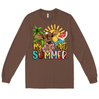 Chestnut My first summer baby cow Long Sleeve Tee - NancyCooperArtShop