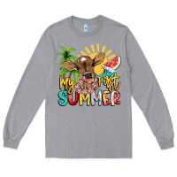 Heather Grey My first summer baby cow Long Sleeve Tee - NancyCooperArtShop