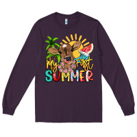 Plum My first summer baby cow Long Sleeve Tee - NancyCooperArtShop