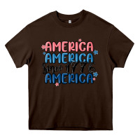 Chocolate Brown america since 1776 Heavy Core Tee - MaliasSmallBusiness