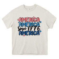 Cream america since 1776 Heavy Core Tee - MaliasSmallBusiness