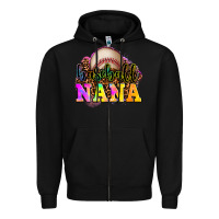 Black baseball nana Zipper Hoodie - OliviaCreatesArt