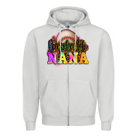 Dove Grey baseball nana Zipper Hoodie - OliviaCreatesArt
