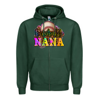 Sports Green baseball nana Zipper Hoodie - OliviaCreatesArt