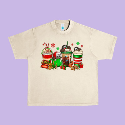 Christmas Sloth Coffee Cups Urban Heavy Tee Designed By Jasminsmagicworld