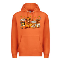 Carrot Fall Autumn cow pumpkin coffee cups Premium Hoodie - RanaPortraitStore