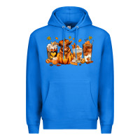 True Royal Fall Autumn cow pumpkin coffee cups Premium Hoodie - RanaPortraitStore