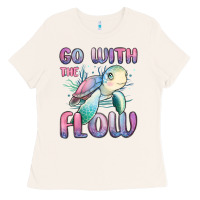 Bone go with flow turtle Ladies Tee - MaliasSmallBusiness