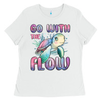 Go With Flow Turtle Ladies Tee | Teevron