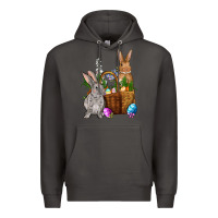 Smoke Bunnys carrots eggs with basket easter Premium Hoodie - OliviaCreatesArt