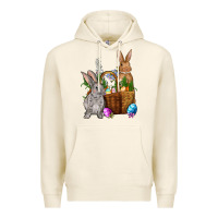 Tofu Bunnys carrots eggs with basket easter Premium Hoodie - OliviaCreatesArt