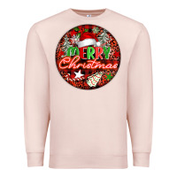 Pale Pink Merry christmas Premium Sweatshirt - FaDigitalArtStudio