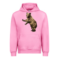 Fuchsia Pink Brown Bear Cub Urban Hoodie - LillyAllenDesigns