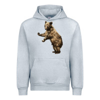 Heather Grey Brown Bear Cub Urban Hoodie - LillyAllenDesigns