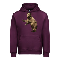 Mauve Wine Brown Bear Cub Urban Hoodie - LillyAllenDesigns