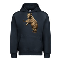 Navy Brown Bear Cub Urban Hoodie - LillyAllenDesigns