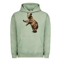 Pigment Oil Green Brown Bear Cub Urban Hoodie - LillyAllenDesigns