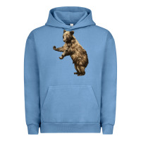 Pigment Pebble Blue Brown Bear Cub Urban Hoodie - LillyAllenDesigns