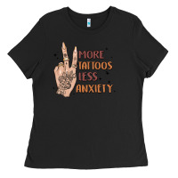 Black more tattoos less anxiety Ladies Tee - MaliasSmallBusiness