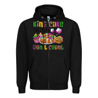 Black king cake calories don't count mardi gras Zipper Hoodie - OliviaCreatesArt