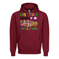 Burgundy king cake calories don't count mardi gras Zipper Hoodie - OliviaCreatesArt