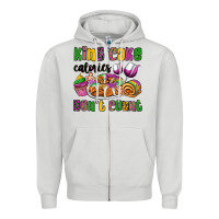 Dove Grey king cake calories don't count mardi gras Zipper Hoodie - OliviaCreatesArt