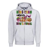 Heather Grey king cake calories don't count mardi gras Zipper Hoodie - OliviaCreatesArt