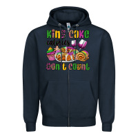 Navy king cake calories don't count mardi gras Zipper Hoodie - OliviaCreatesArt