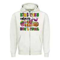 Oatmeal Heather king cake calories don't count mardi gras Zipper Hoodie - OliviaCreatesArt