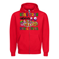 Red king cake calories don't count mardi gras Zipper Hoodie - OliviaCreatesArt