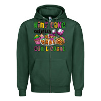 Sports Green king cake calories don't count mardi gras Zipper Hoodie - OliviaCreatesArt