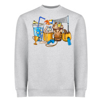 Heather Grey Volleyball coffee cups Heavyweight Sweatshirt - HowdyJamesFarm