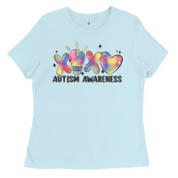 Baby Blue autism awareness Ladies Tee - MaliasSmallBusiness