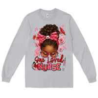 Moon Dust one loved nurse afro messy bun Long Sleeve Tee - texasbilliewilder