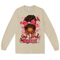 Mushroom one loved nurse afro messy bun Long Sleeve Tee - texasbilliewilder
