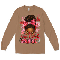 Toasted Coconut one loved nurse afro messy bun Long Sleeve Tee - texasbilliewilder