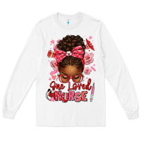 White one loved nurse afro messy bun Long Sleeve Tee - texasbilliewilder