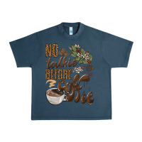 Midnight Navy no talkie before coffee Urban Heavy Tee - BarkalooDesign
