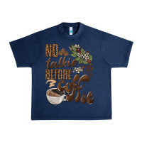 Navy no talkie before coffee Urban Heavy Tee - BarkalooDesign