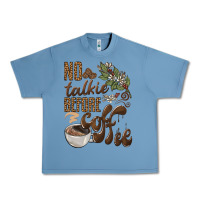 Pebble Blue no talkie before coffee Urban Heavy Tee - BarkalooDesign