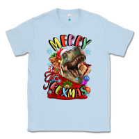 Dusty Blue t rex merry rexmas Classic Tee - LillyAllenDesigns