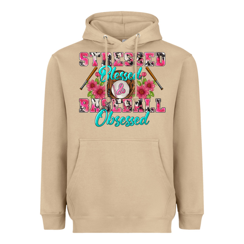 Stressed Blessed & Baseball Obsessed Heavyweight Hoodie by BundleAndBundleShop | Teevron