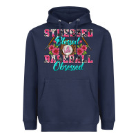 Navy stressed blessed & baseball obsessed Heavyweight Hoodie - BundleAndBundleShop