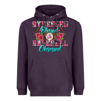 Plum stressed blessed & baseball obsessed Heavyweight Hoodie - BundleAndBundleShop