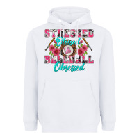White stressed blessed & baseball obsessed Heavyweight Hoodie - BundleAndBundleShop