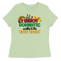 Matcha i enjoy romantic walks to the taco truck Ladies Tee - MaliasSmallBusiness