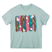 Arona v.d turquoise leopard and flowers  brushstrokes Heavy Core Tee - AdoDesignShop