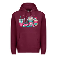 Burgundy dentist coffee cups Premium Hoodie - OliviaCreatesArt