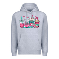Heather Grey dentist coffee cups Premium Hoodie - OliviaCreatesArt